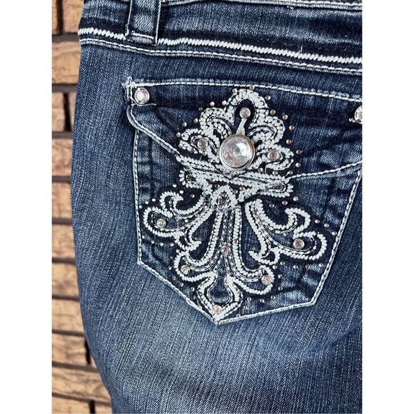 GRACE IN LA Women's Jeans Size 30 Bling Boot Cut Embroidered Pocket - Picture 4 of 10